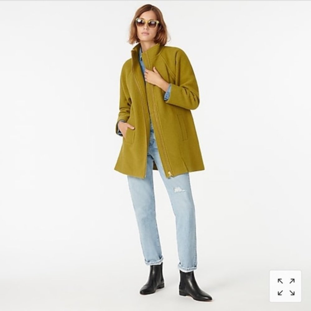 NWOT JCrew Mockneck Wool Coat, XXS - Picture 3 of 9